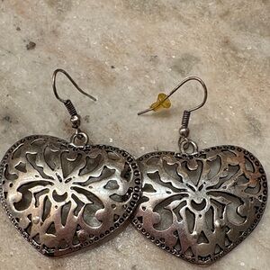Elegant Heart-Shaped Silver Earrings